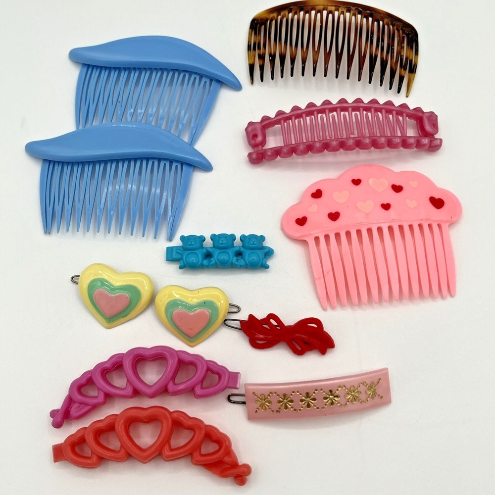 Vintage Hair Accessories Lot of 12 Barrettes Combs Banana Clips 80s 90s GOODY